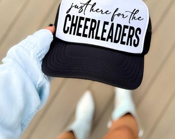 Just Here For The Cheerleaders Hat | Cheer Mom Baseball Cap | Cheerleading Parent Gift
