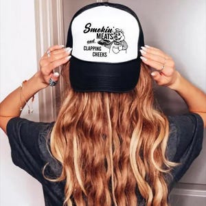 Smokin' Meats Trucker Hat, Funny BBQ Foam Hat Bild 4