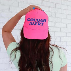 Cougar Alert Trucker Hat - Funny Trucker Hats Inappropriate, Bachelorette Trucker, Beach Trucker Hats Unhinged, Women&#39;s Trucker Hats Trendy