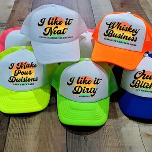 Funny Retro Trucker Birthday Hats, Vacation Birthday, 40 AF, 40th Bday, Turning 40 30 21, Cancun Cabo Mexico, Neon Birthday Party