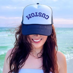 Custom Upside Down Text Trucker Hat