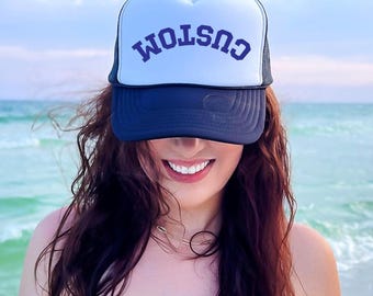 Custom Upside Down Text Trucker Hat
