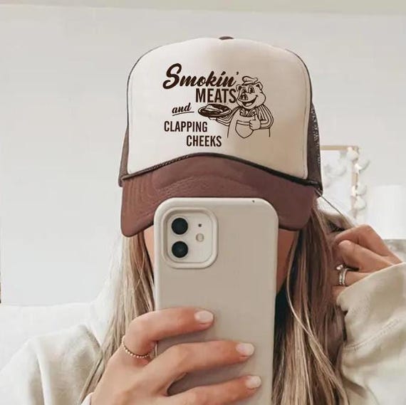 Smokin' Meats Trucker Hat, Funny BBQ Foam Hat