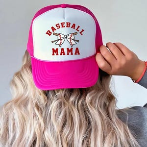 Baseball Mama Trucker Hat, Game Day Baseball Mom Hats image 6