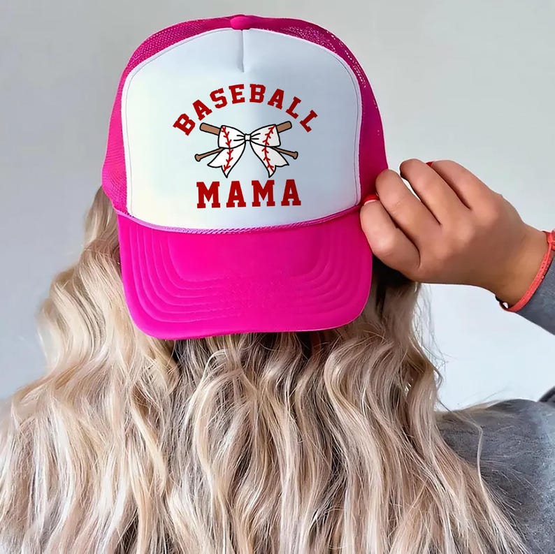 Baseball Mama Trucker Hat, Game Day Baseball Mom Hats image 6