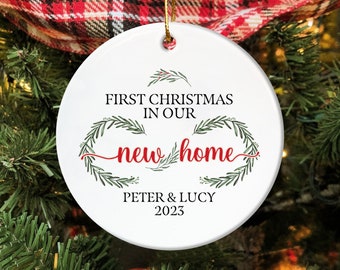 Our First Christmas In Our New Home Ornament, Personalized New Home Christmas Ornament, 2023 New House Ornament Gift, Gift For Newlyweds