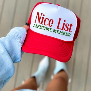 Gorra de camionero navideña para miembros vitalicios de Nice List
