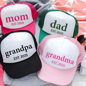 Custom Trucker Hat, Grandpa Cap With Date, Dad Hat, Vintage Baseball Hat, Daddy Est Year Shirt, Gift For New Dad, Hat Pregnancy Announcement