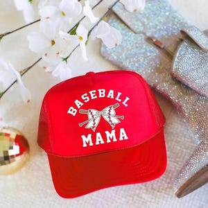 Baseball Mama Trucker Hat, Game Day Baseball Mom Hats image 5