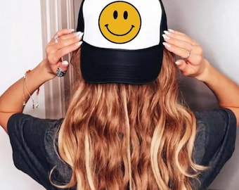 Smiley Face Foam Trucker Hat, Happy Trucker Hats