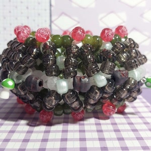 UFO KANDI CUFF | Skulls and Roses | Dark Themed Kandi