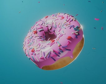 3D animierte bestreut Donut Hintergrundbild für Handy