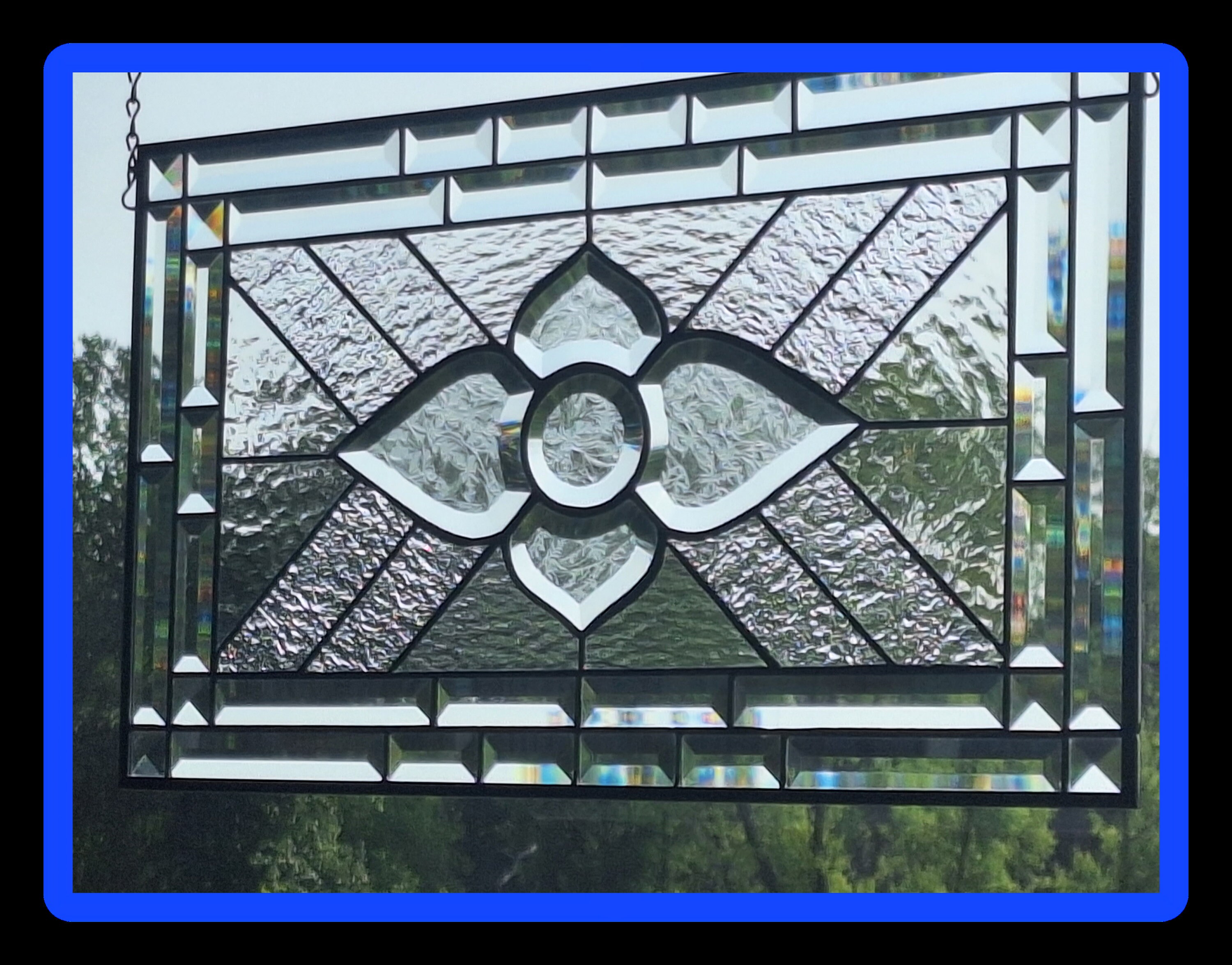 Clear Beveled Stained Glass Window Panel-made to Order 20.5x12.5 - Etsy