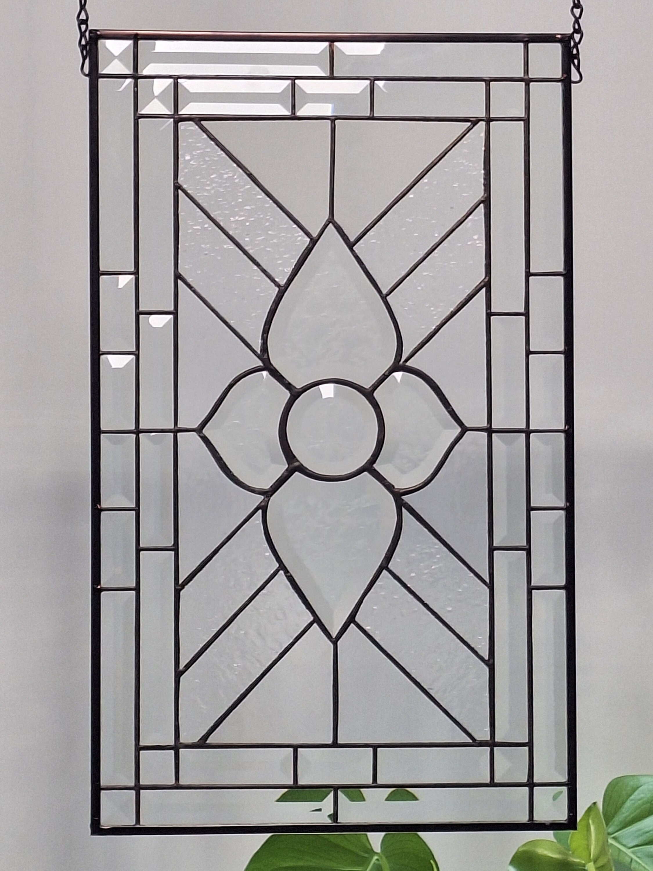 Clear Beveled Stained Glass Window Panel-made to Order - Etsy
