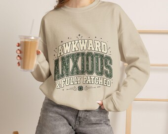 Awkward Anxious Sweatshirt, Funny Nerd Crewneck, Introvert Gift, Circuit Board Graphic Tee, Programmer Gift, Gamer Sweatshirt