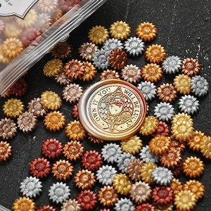 Sealing Wax Beads, 100pcs/bag Glitter Powder Wax Beads, Mixed Color Sealing Wax Vintage Seal Stamp Beads for Wedding Invitation, Envelope