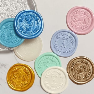 Custom Initial Wax Seal Sticker, Handmade Self Adhesive Wax Seal, Personalised Wax Seal Stickers for Wedding Invitation