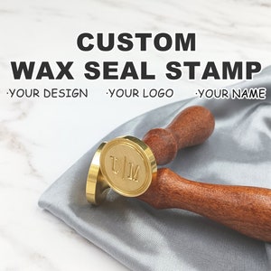 Custom Wax Seal Stamp, Custom Any Logo, Personalized Wax Seals, Custom logo wax seal stamp kit for wedding invitation, Wedding wax seal kit image 1