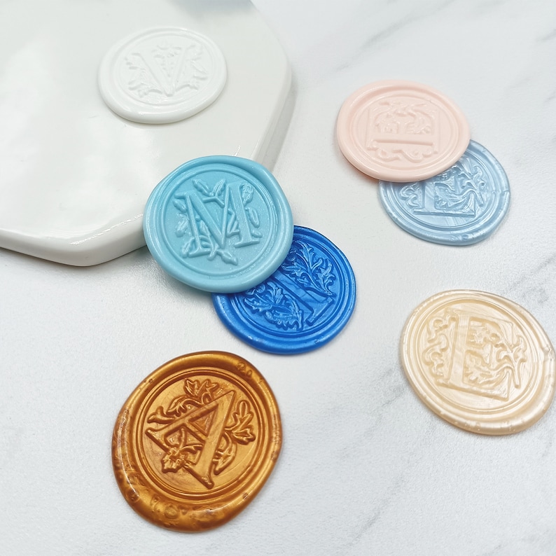 Coustom Self Adhesive Wax Seal, Letter Wax Seal Stickers, Wedding Invitations, Personalised Sealing Wax Sticker image 2