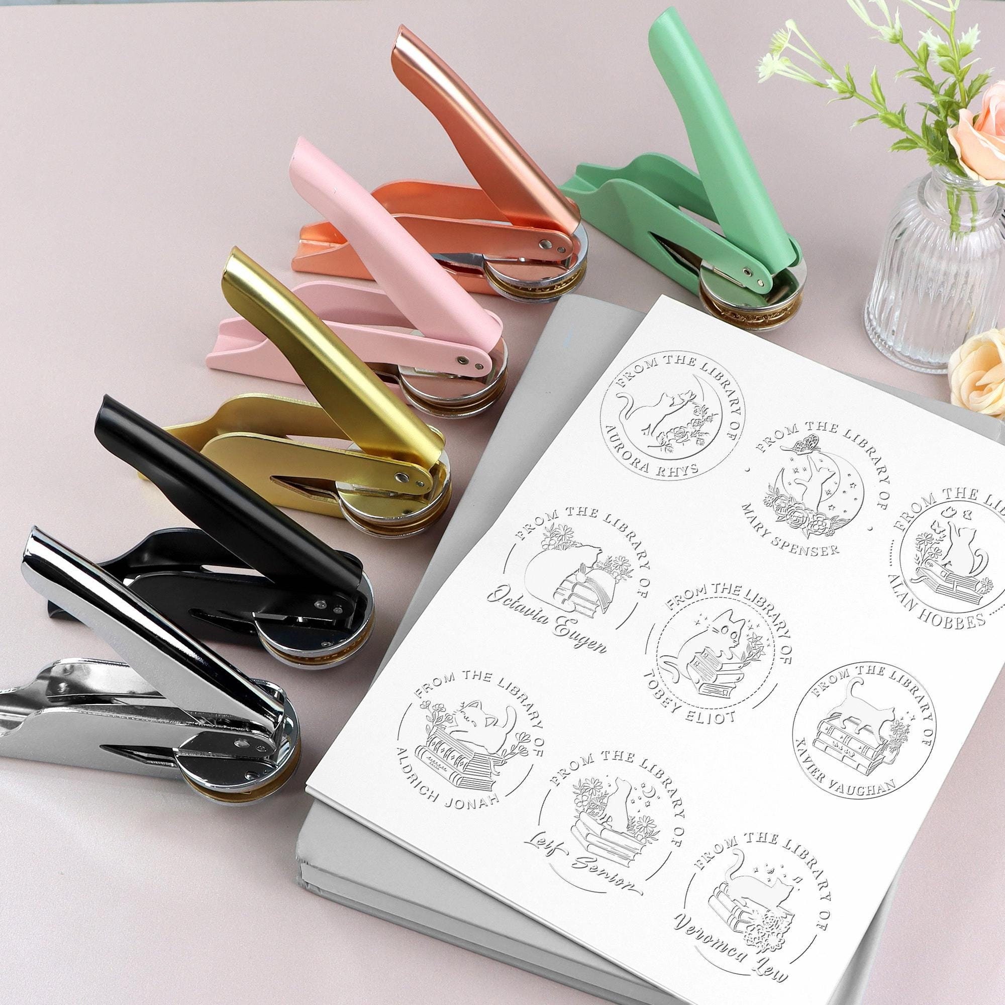 BOOK EMBOSSER Personalized, Custom Embosser, Custom From The Library Of Book Stamp, Book Lovers Gift, Library Embosser, Invitation Embosser
