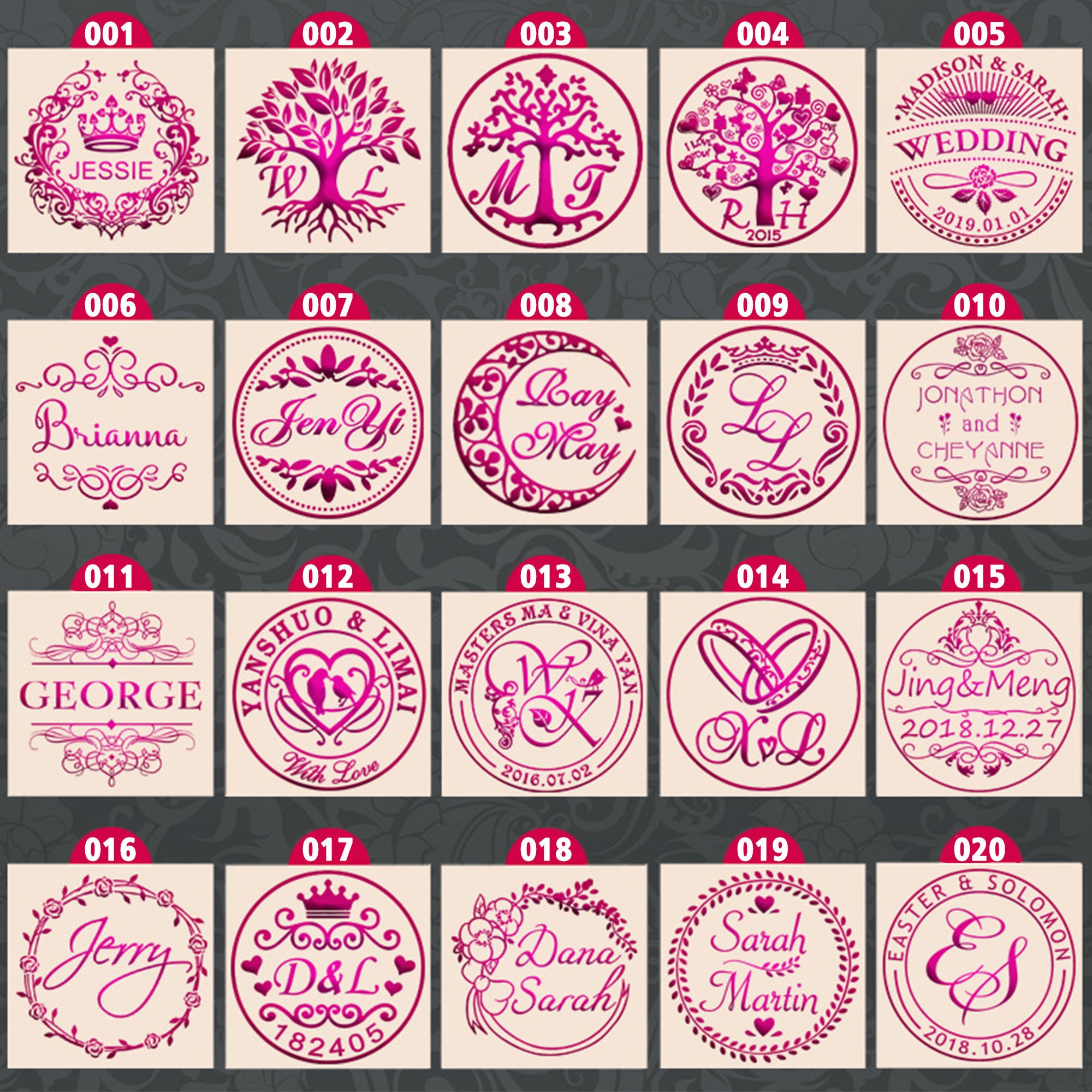 Custom Logo Wax Seal Stickers 113 Logos Collection Self Etsy UK