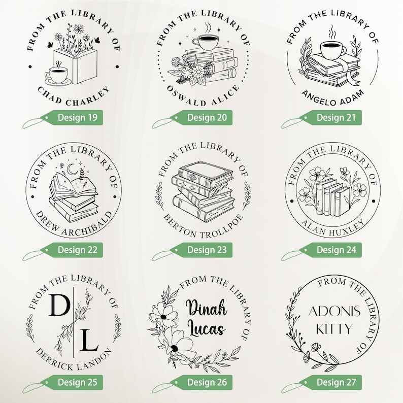 Library Stamp Design Custom Book Embosser, From the Library Of, Personalized Book Embosser ...