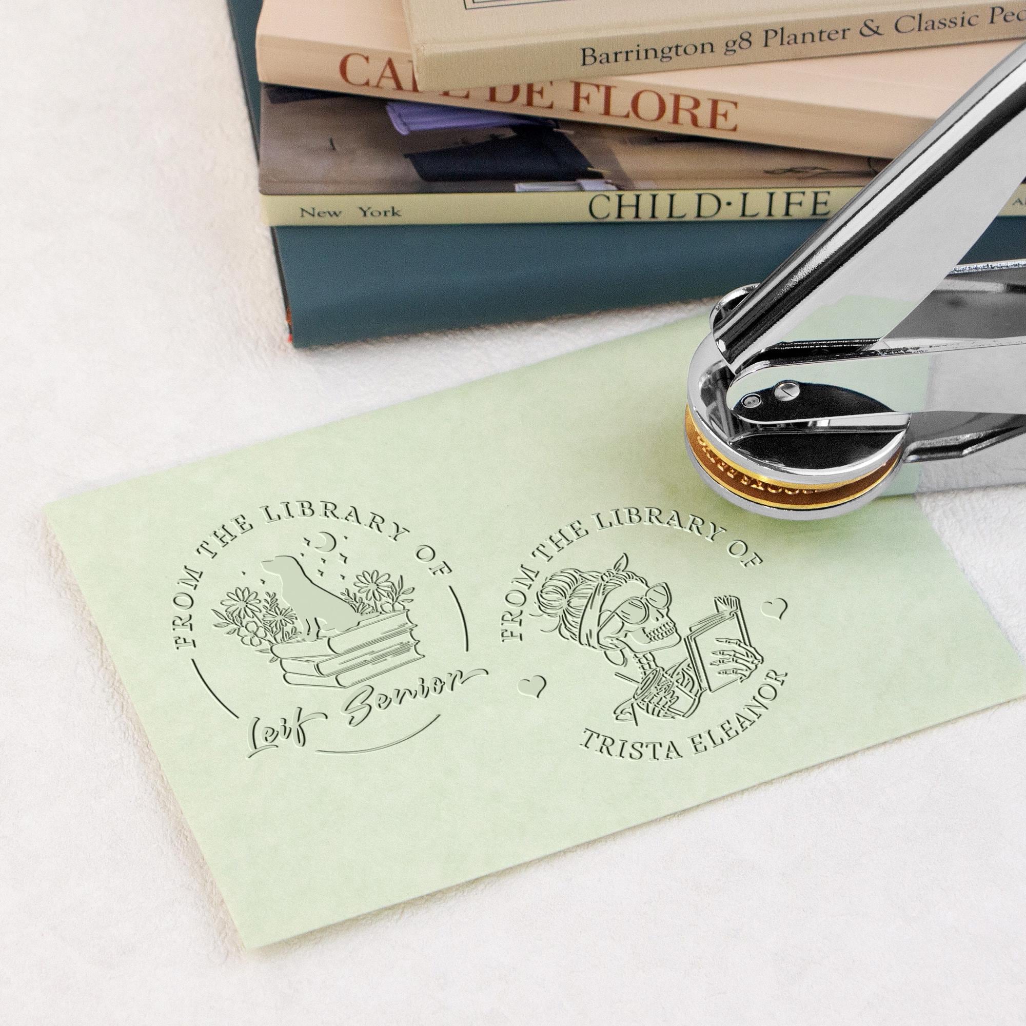 BOOK EMBOSSER Personalized, Custom Embosser, Custom From The Library Of Book Stamp, Book Lovers Gift, Library Embosser, Invitation Embosser