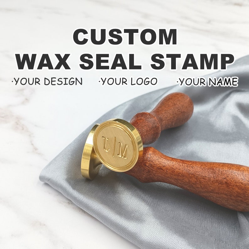 Custom Wax Seal Stamp, Custom Any Logo, Personalized Wax Seals, Custom logo wax seal stamp kit for wedding invitation, Wedding wax seal kit image 1