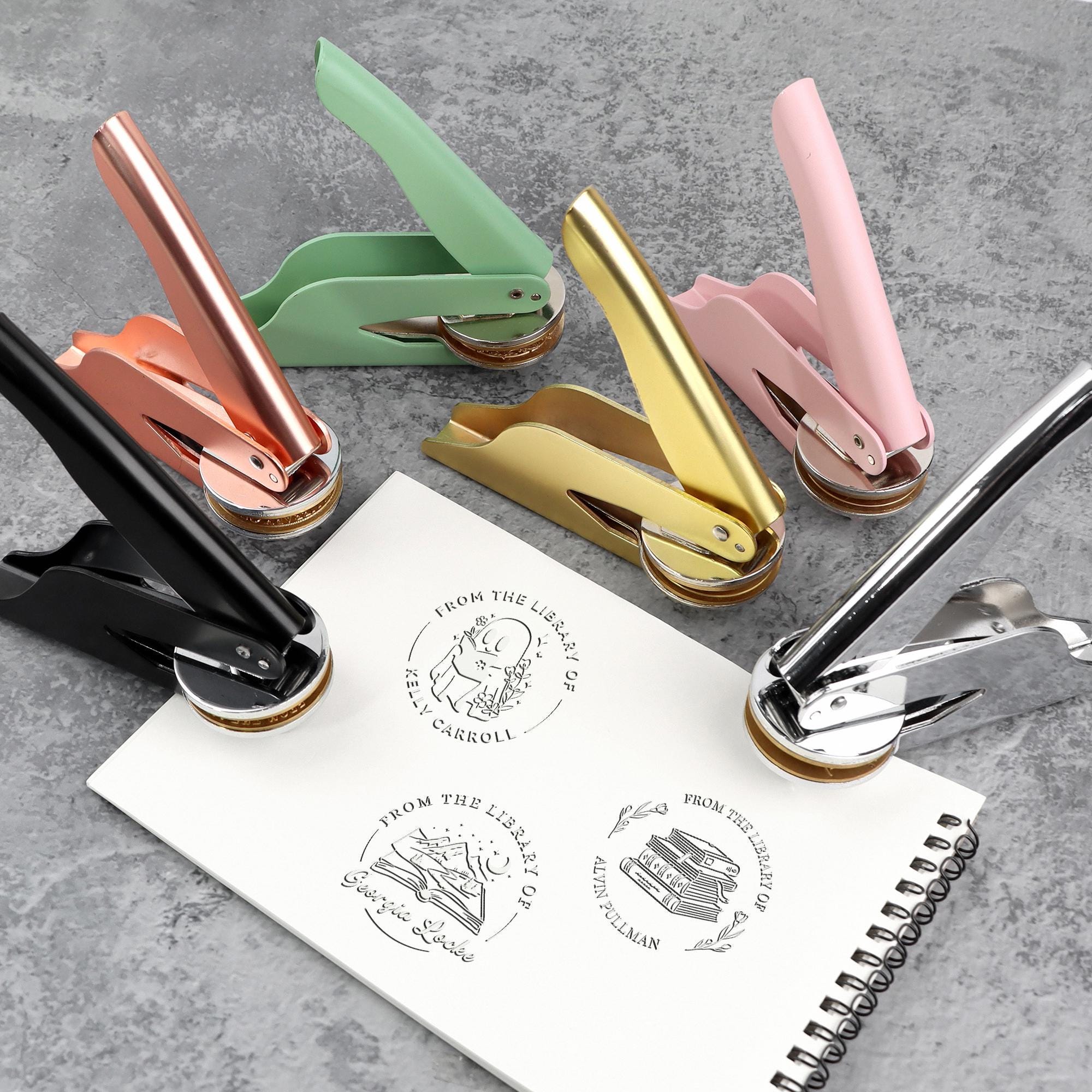 BOOK EMBOSSER Personalized, Custom Embosser, Custom From The Library Of Book Stamp, Book Lovers Gift, Library Embosser, Invitation Embosser