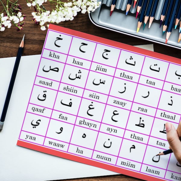 Lernen Sie das arabische Alphabet zum Ausdrucken – perfekt für Kinder und zum Erlernen des arabischen Alphabets