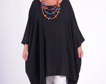 Ladies Lagenlook Linen Cotton Oversized Tunic Top, *Star Seller*, Made in Italy, Pockets, Plus Size 60+&quot; Bust UK 26 28 30 32 - 3486