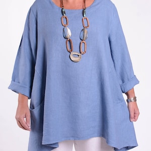 Lagenlook Linen Tunic Top, Women's Tunic, Plus Size Tunic, Linen Tunics for women, Natural Linen Tunic Top Star Seller 9415 1 zdjęcie 6