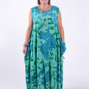 Lagenlook Plus Size Dress, Maxi Dress, Colourful Dress, Dress with pockets, *Star Seller* Tie Dye Dress, Size 18, 20, 22, 24, 26, 28 - TD1