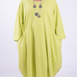 Ladies Women&#39;s Lagenlook Loose Flowy Plus Size Balloon Dress, Layering, Quirky, Cotton Dress, UK 20 22 24 26 28 30 32 *Star Seller* 9451