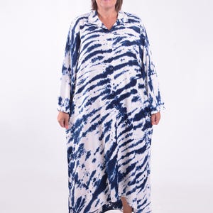 Lagenlook Plus Size Oversized Tie Dye Shirt Dress, Dress with pockets, *Star Seller*, Lagenlook, Hi Lo Dress, Pink, Blue Mocha, - VF8007