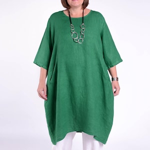 Ladies Lagenlook Linen Dress, Quality Fabric, Made in Italy, Pockets, Balloon, Plus Size 60&quot; Bust UK *Star Seller* 26 28 30 32 - 9469 2