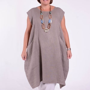 Linen Dress Size 24 Etsy UK