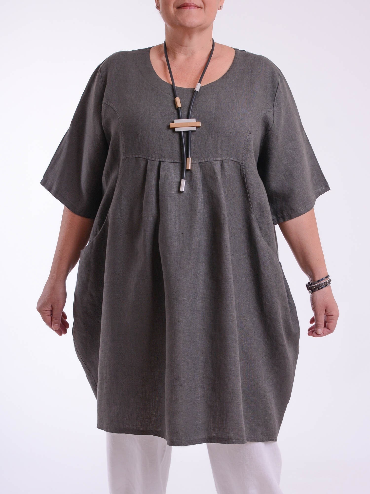 Linen Tunic Dress With Short Sleeves, Linen Tunic for Women, Plus Size Tunic,  Tunic Tops, Linen Tunics for Women, Tunic Shirt, Women's Tunic 