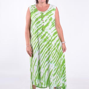 Lagenlook Plus Size Oversized Tie Dye Sleeveless Dress, Summer, Holiday, *Star Seller*, Lagenlook, Hi Lo Dress, Pink, Blue Mocha, - VF8006