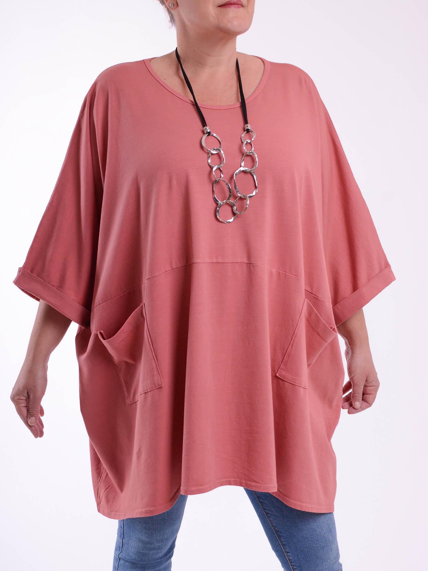 Tunique Lagenlook En Coton Bleu - Sans Manches, Col Cheminée - Taille Unique - Neuf Avec étiquettes