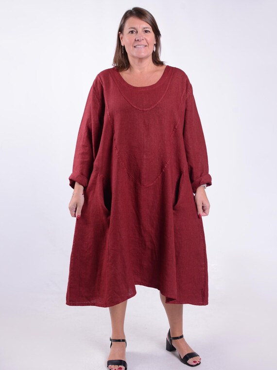 linen lagenlook dress Lagenlook Dress Boho Grey Linen Pinafore Avant Garde Dress Deconstructed  Dress