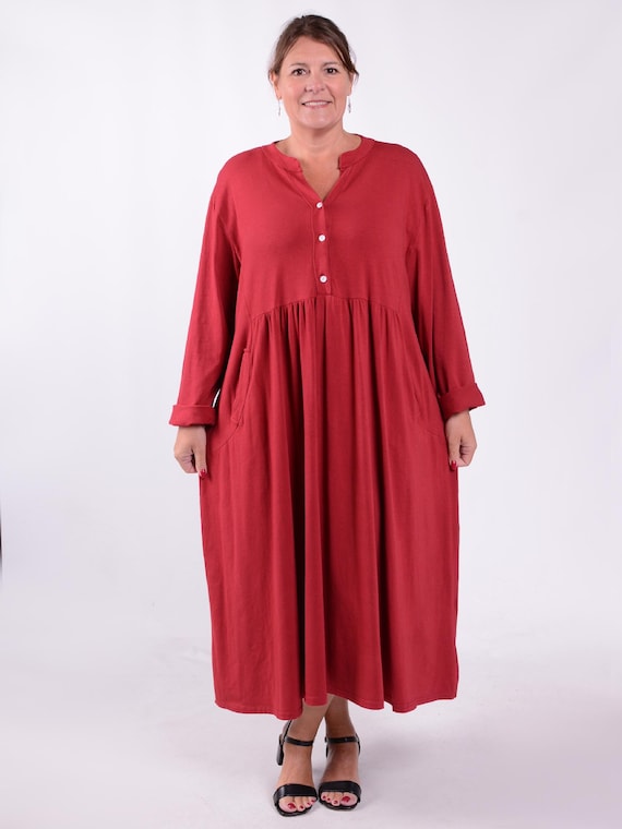 Ladies Women's Lagenlook Loose Flowy Plus Size Prairie Dress, Layering, Quirky, Cotton, UK 20 22 24 26 28 30 32 *Star Seller* 12573