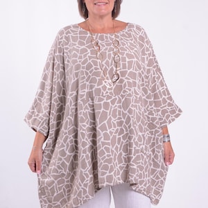 Lagenlook Boho Made in Italy Quirky Loose Cotton Oversized Tunic Top, Plus Size, Blue, Orange, Green, Black, Pink *STAR SELLER*  - 10077G
