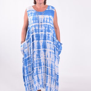 Lagenlook Plus Size Dress, Maxi Dress, Colourful Dress, Dress with pockets, *Star Seller* Tie Dye Dress, Size 18, 20, 22, 24, 26, 28 - TD1