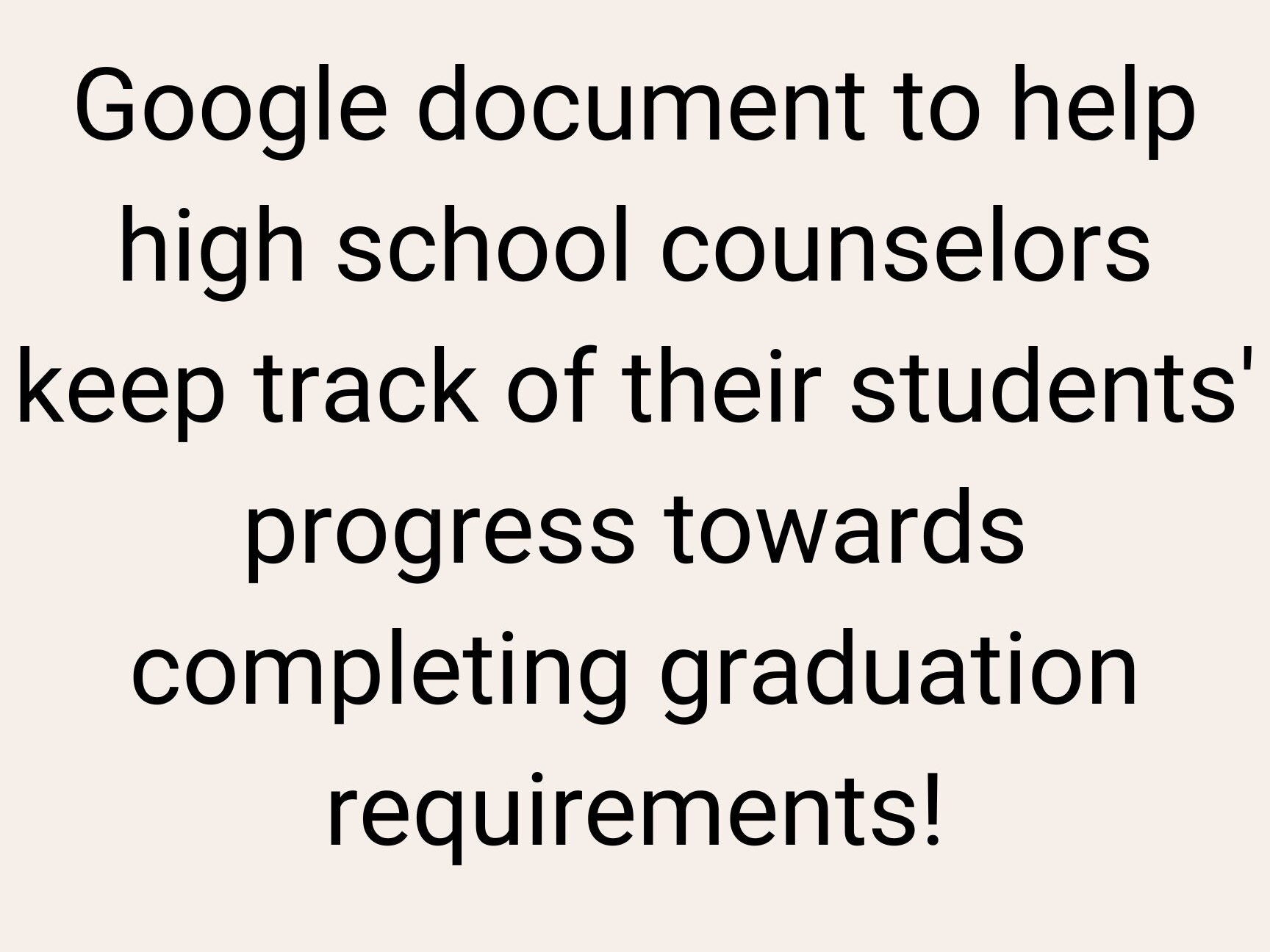 High School Counselor Student Credit Tracking Tool - Etsy