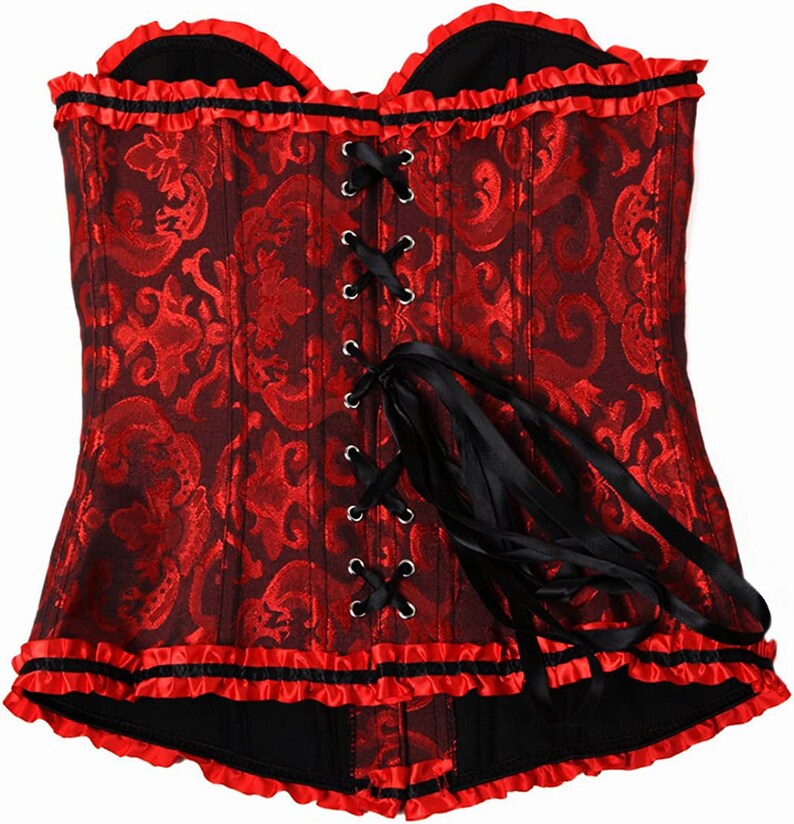 Lace up Corset Top Red Corset Top Boned Handmade Floral Lace Etsy
