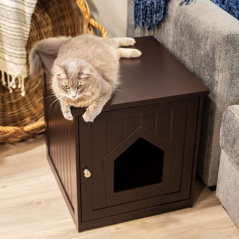 Modern Cat Litter Box Furniture Hidden Cat Pet Crate Etsy