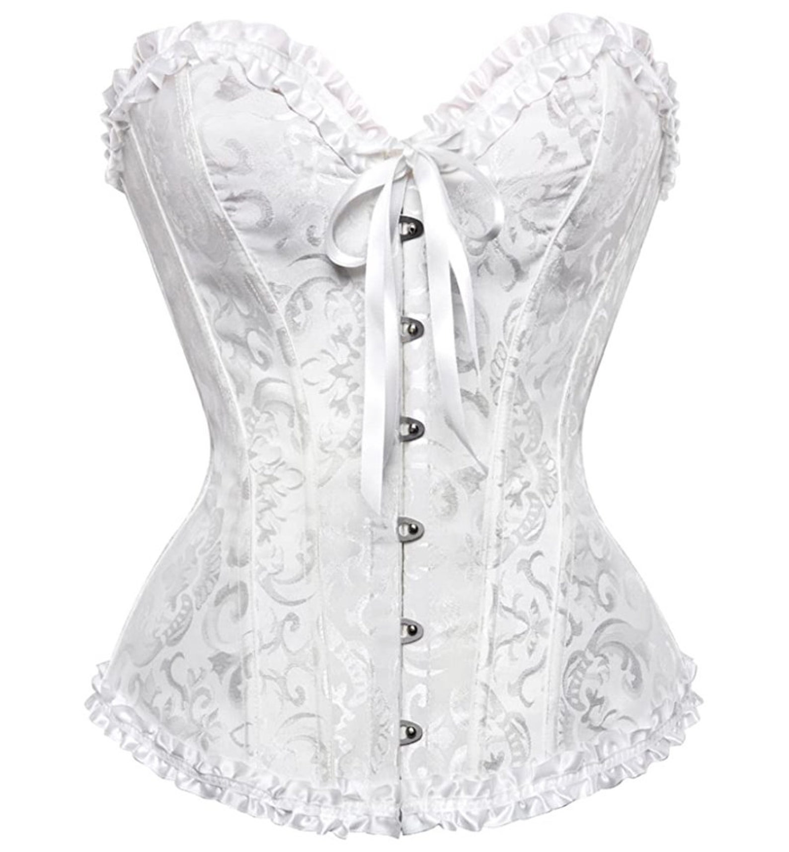 Lace up Corset Top White Corset Top Boned Handmade Floral Etsy
