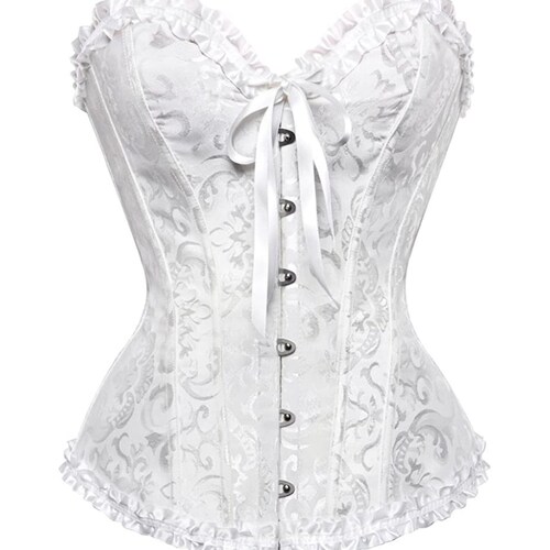 Lace up Corset Top White Corset Top Boned Handmade Floral Etsy