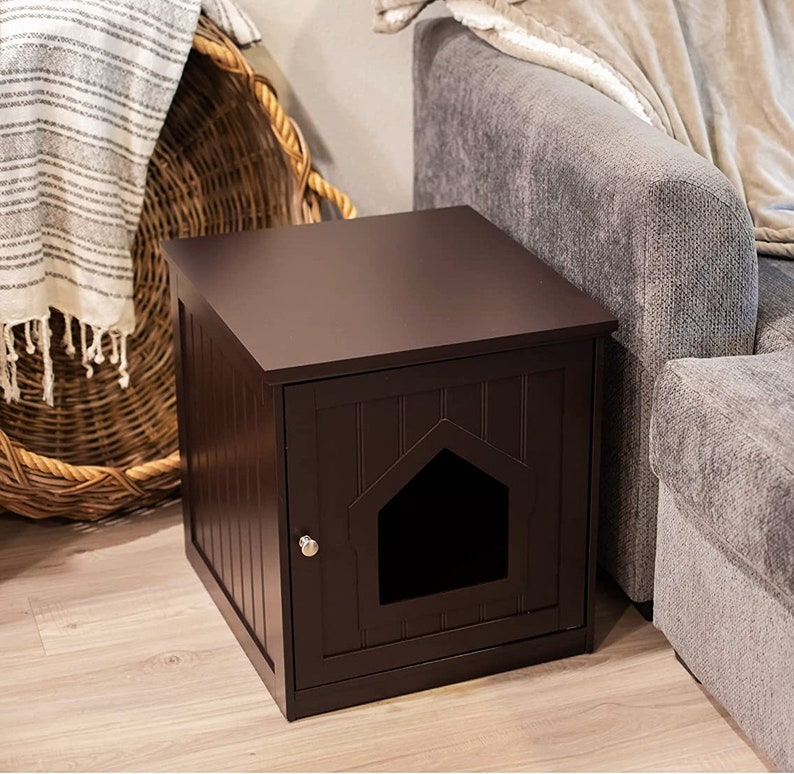 Modern Cat Litter Box Furniture Hidden Cat Pet Crate Etsy